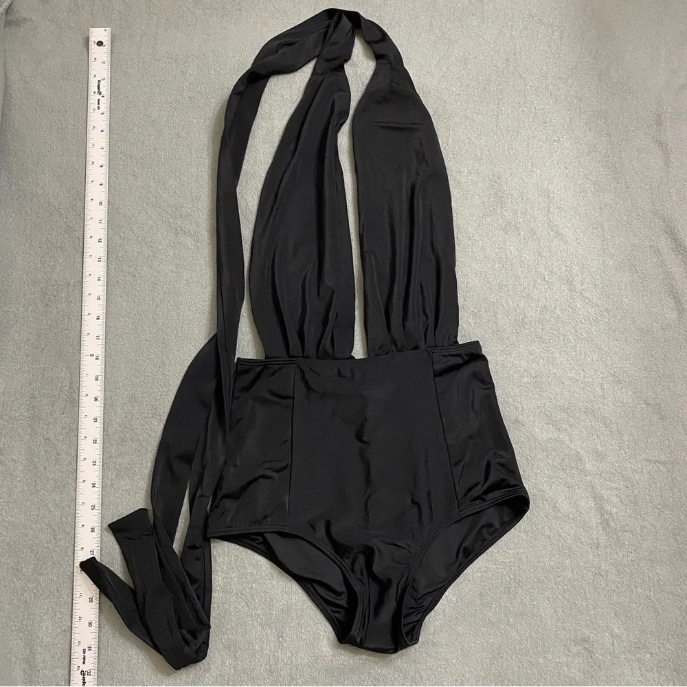 COCOSHIP Retro One Piece Backless Swimsuit High Waisted Tie back Size 6 Medium - Picture 10 of 12